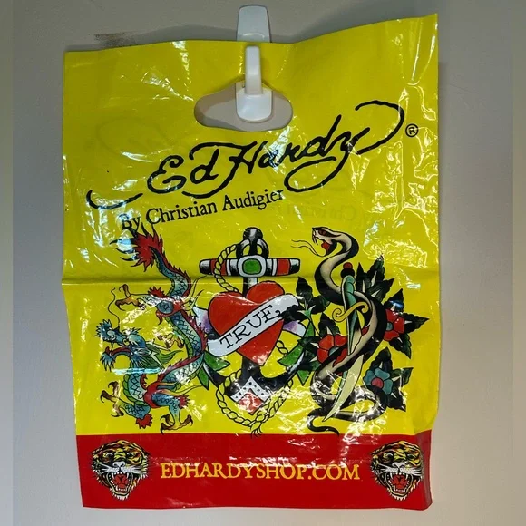 Ed Hardy Yellow Graphic shopping bag - Picture 2 of 4
